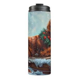 Irish-Red-Setter-Hund Weihnachtsfestlich Thermosbecher