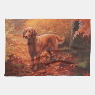Irish Red Setter im Herbst Leaves Fall Inspiriert Geschirrtuch