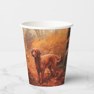 Irish Red Setter im Herbst Leaves Fall Inspiriert Pappbecher