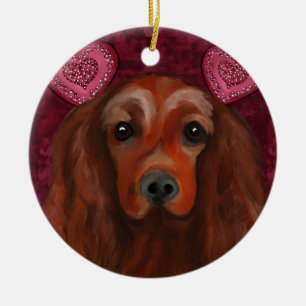 Irish Red Setter Keramik Ornament