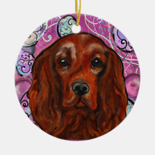 Irish Red Setter Keramik Ornament