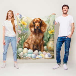 Irish Red Setter mit Ostereiern Fleecedecke