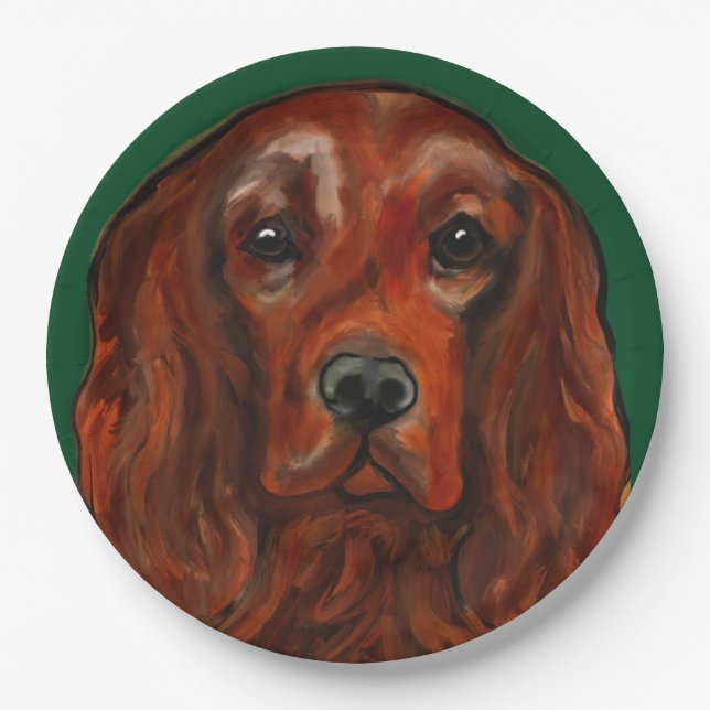 Irish Red Setter Pappteller (Vorderseite)