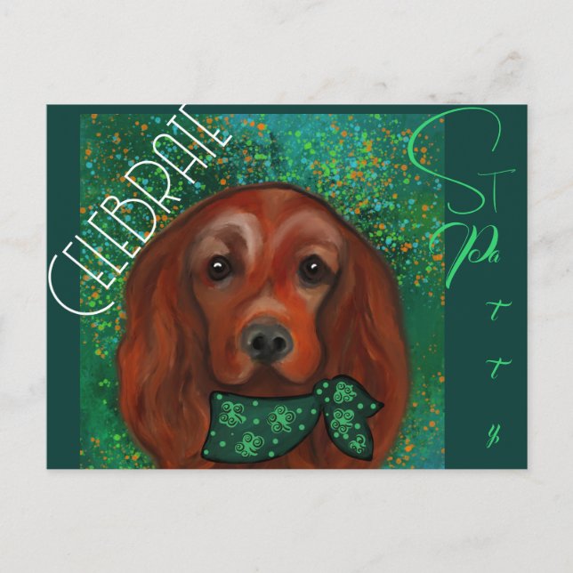 Irish Red Setter Postkarte (Vorderseite)