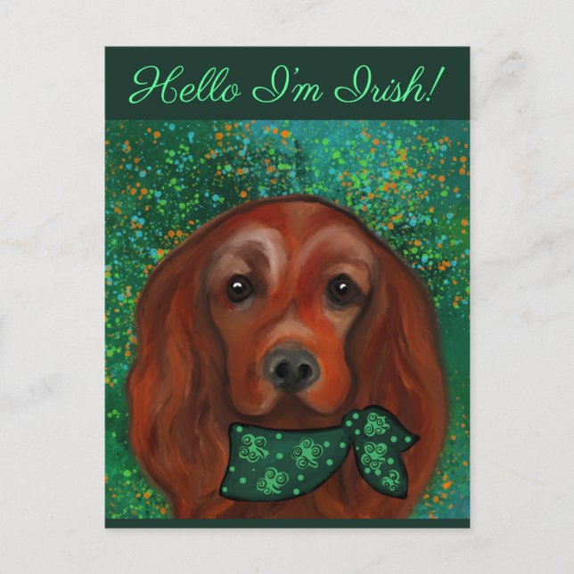 Irish Red Setter Postkarte (Vorderseite)