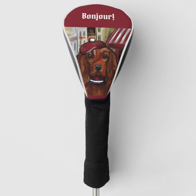 Irish Red Setter Postkarte Golf Headcover (Vorderseite)
