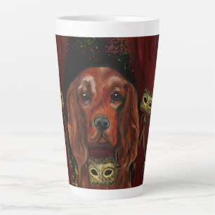 Irish Red Setter Postkarte Milchtasse