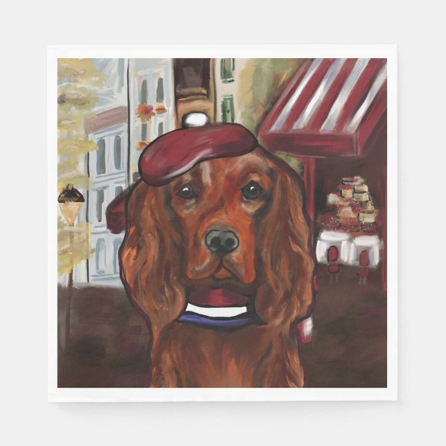 Irish Red Setter Postkarte Serviette (Vorderseite)