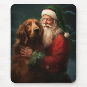 Irish Red Setter Santa Claus Festliche Weihnachten Mousepad