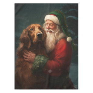 Irish Red Setter Santa Claus Festliche Weihnachten Tischdecke
