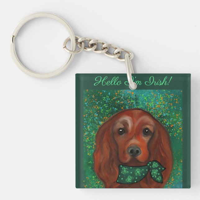 Irish Red Setter Schlüsselanhänger (Vorderseite)