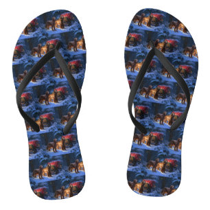 Irish Red Setter Schnee-Schlitten Weihnachtsdekora Flip Flops