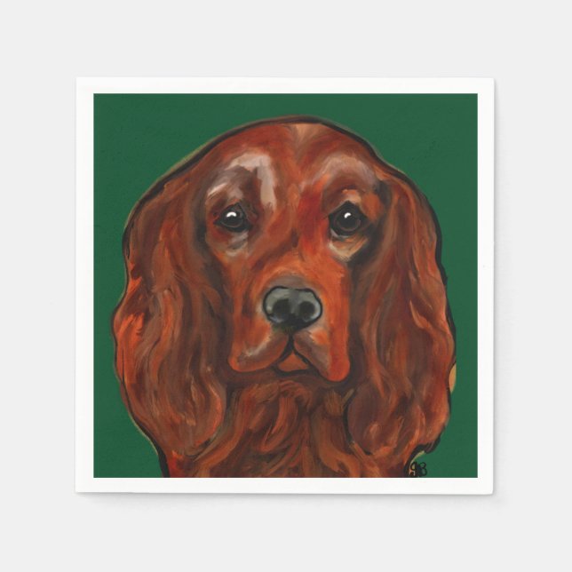 Irish Red Setter Serviette (Vorderseite)