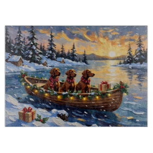 Irish Red Setter Weihnachtsboot Urlaub Schneidebrett