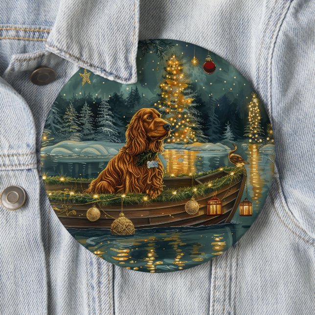 Irish Red Setter Weihnachtsfest Reise Button (Beispiel)