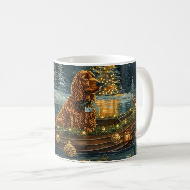 Irish Red Setter Weihnachtsfest Reise Kaffeetasse (VorderseiteRechts)