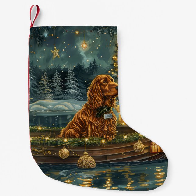Irish Red Setter Weihnachtsfest Reise Kleiner Weihnachtsstrumpf (Vorderseite)
