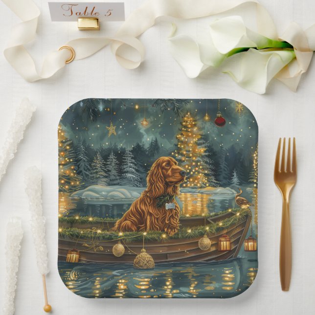 Irish Red Setter Weihnachtsfest Reise Pappteller (Hochzeit)