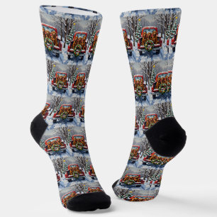 Irish Red Setter Weihnachtsroter LKW Feiertag Socken