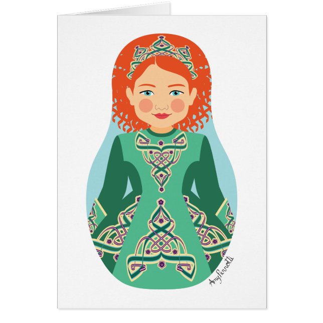 Irish Redhead Dancer Matryoshka Card (Vorne)