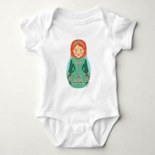 Irish Redhead Matryoshka Baby Strampler
