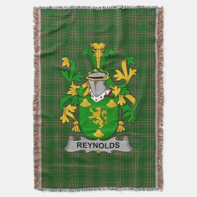 Irish Reynolds oder McRannell Coat of Arms Family  Decke (Vorderseite Vertikal)