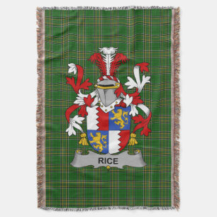 Irish Rice Coat of Arms Familienwappen Irland Decke