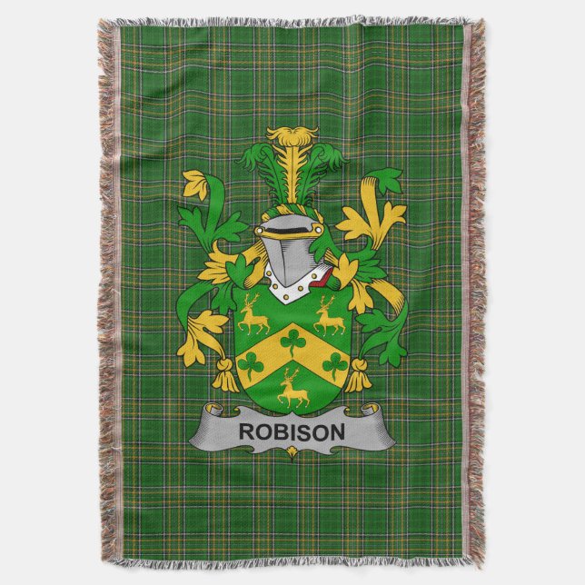 Irish Robison oder Robinson Coat of Arms Family Cr Decke (Vorderseite Vertikal)