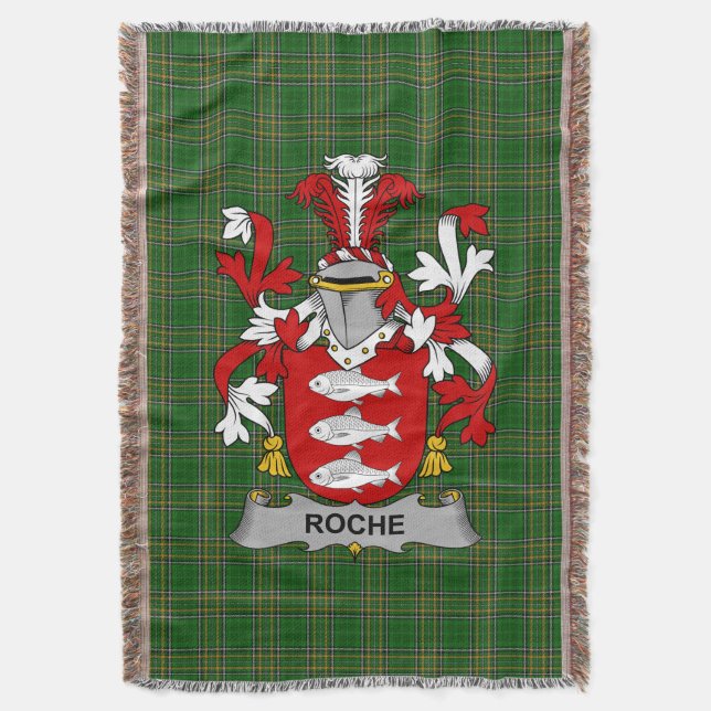 Irish Roche Coat of Arms Familienwappen Irland Iri Decke (Vorderseite Vertikal)