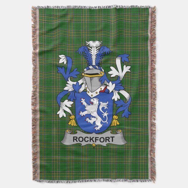 Irish Rockfort Coat of Arms Familienwappen Irland Decke (Vorderseite Vertikal)