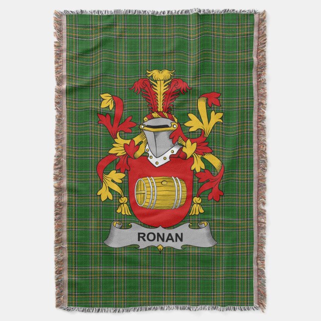 Irish Ronan oder O_Ronan Coat of Arms Familienwapp Decke (Vorderseite Vertikal)
