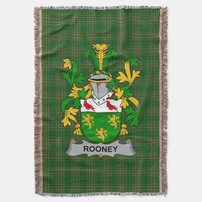Irish Rooney oder O_Rooney Coat of Arms Family Cre Decke (Vorderseite Vertikal)