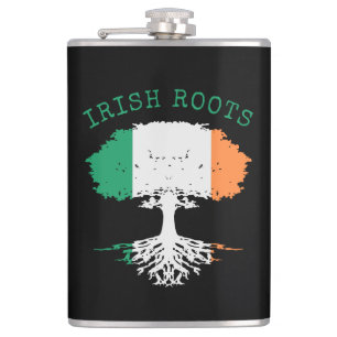 Irish Roots Family Tree Flachmann