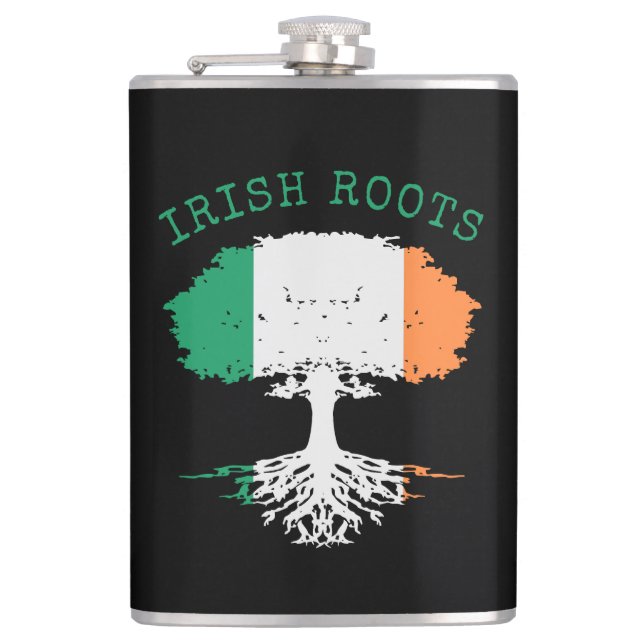 Irish Roots Family Tree Flachmann (Vorderseite)