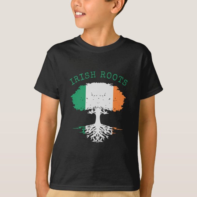 Irish Roots Family Tree Kids T-Shirt (Vorderseite)