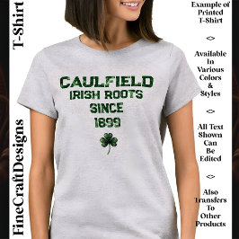 Irish Roots, Genes, DNA, Name & Datum, Kleeblatt, T-Shirt