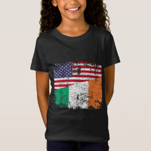 IRISH ROOTS - Halbamerikanische Flagge IRLAND T-Shirt
