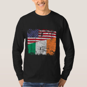 IRISH ROOTS - Halbamerikanische Flagge IRLAND T-Shirt