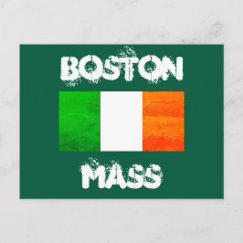 Irish Roots in Boston MA – Bold Flag Graphic Postkarte
