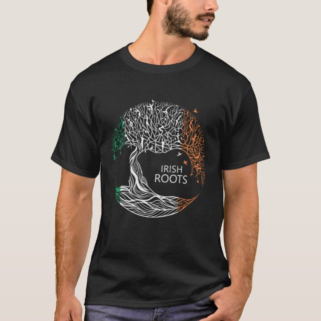 Irish Roots, Ireland Flag Gift T-Shirt (Vorderseite)
