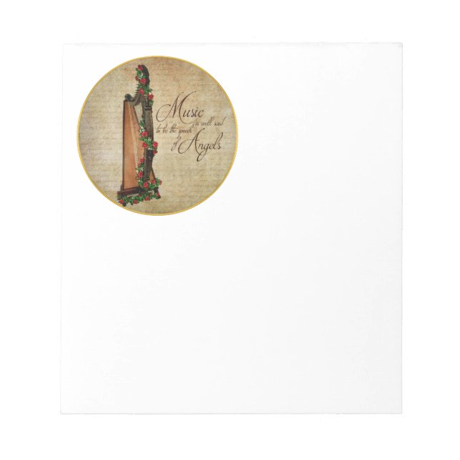 Irish Rose Harp Note Pad Notizblock (Vorderseite)