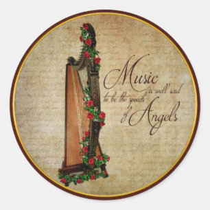 Irish Rose Harp Sticker