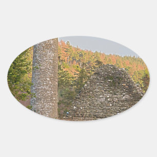 Irish Round Towers Ovaler Aufkleber
