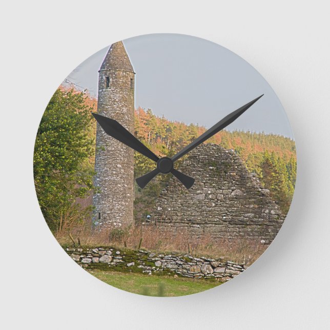 Irish Round Towers Runde Wanduhr (Vorderseite)