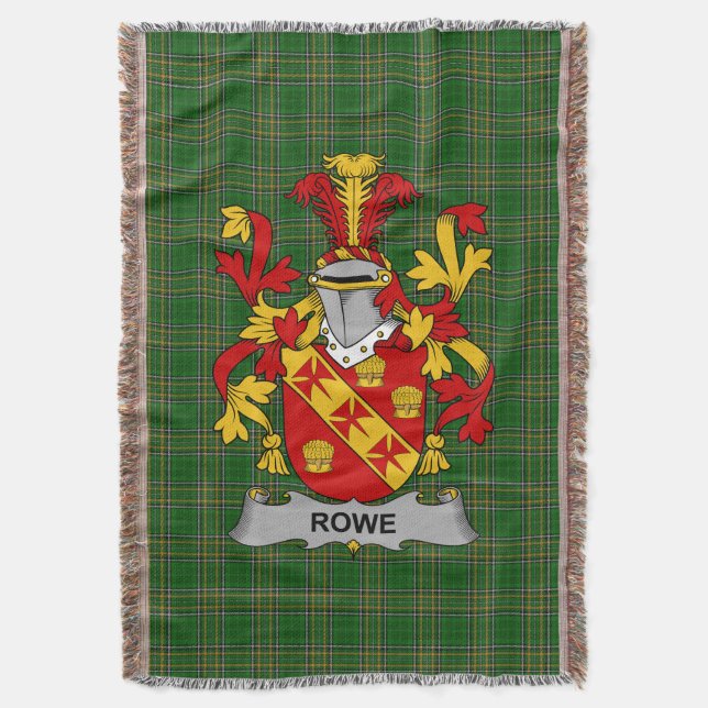 Irish Rowe Coat of Arms Familienwappen Irland Decke (Vorderseite Vertikal)