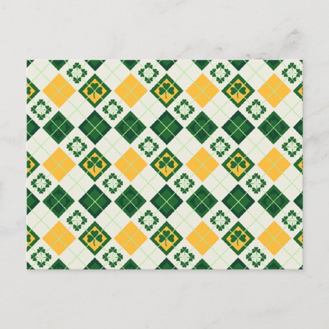 Irish Saint Patrick's Day Muster Postkarte (Vorderseite)