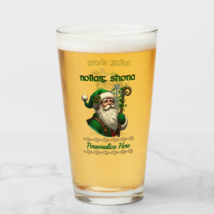 Irish Santa & Celtic Knot Christmas Personalisiert Glas