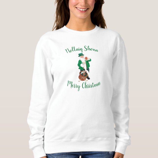 Irish Santa Claus Merry Christmas Sweatshirt (Vorderseite)
