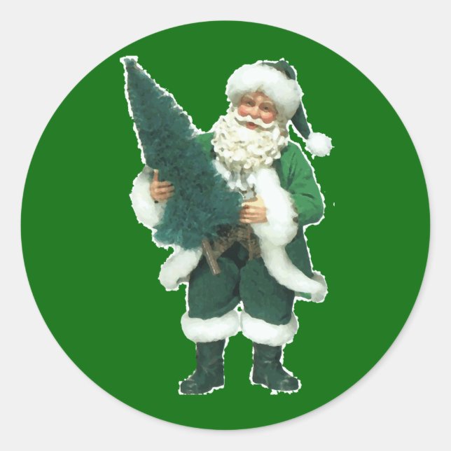 Irish Santa Runder Aufkleber (Vorderseite)