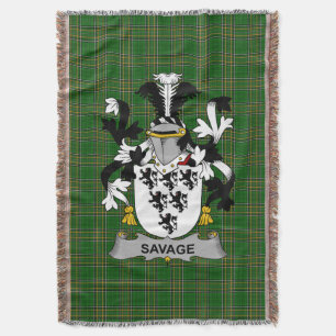 Irish Savage Coat of Arms Familienwappen Irland Decke